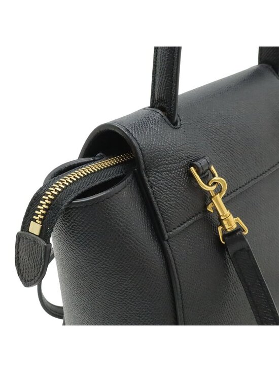 Celine Belt Bag Nano 2-Way Crossbody Leather Black Gold